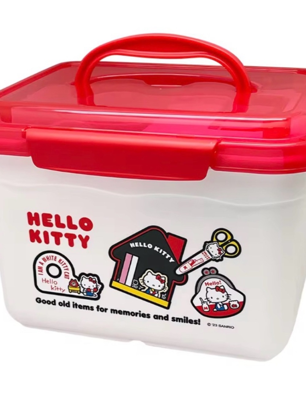Sanrio Hello Kitty Storage Box - White & Red Accent